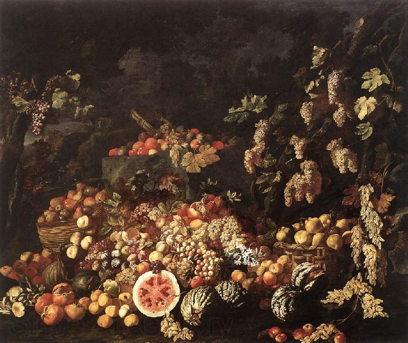 RECCO, Giuseppe Still-Life with Fruit and Flowers Norge oil painting art